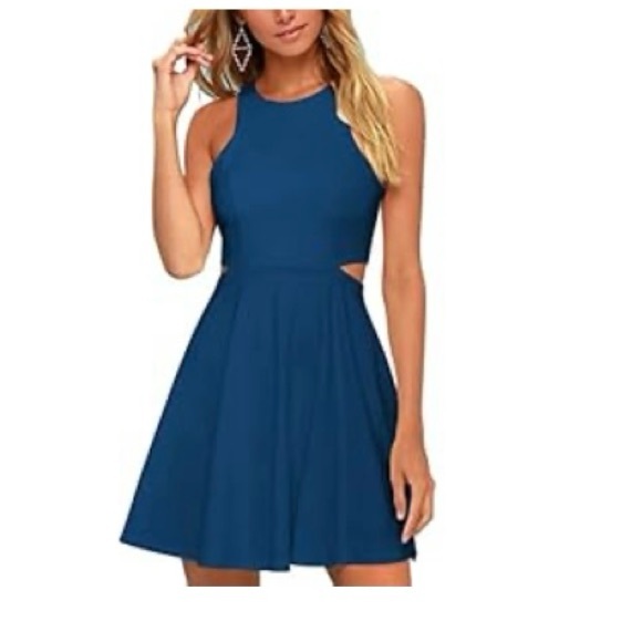 Belongsci Dresses & Skirts - Chic Sleeveless Navy Dress